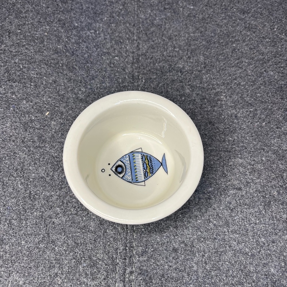 Vintage Villeroy & Boch Blue/Yellow Fish Viking Ramekin Dish Retired